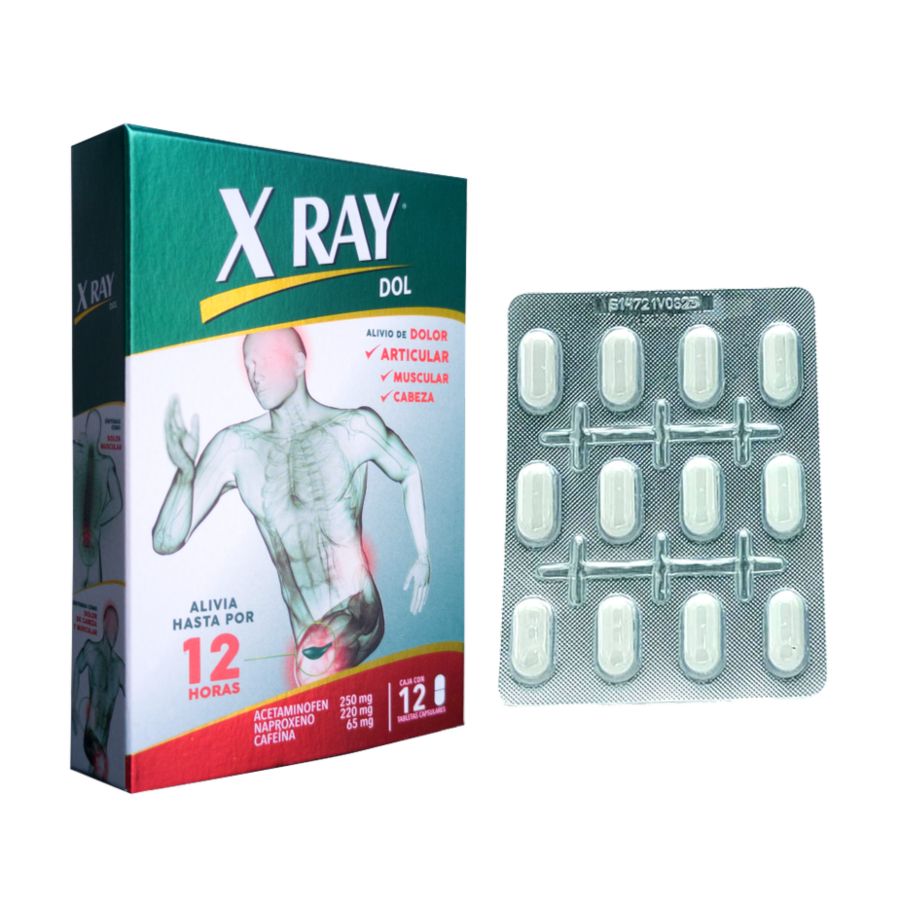 Imagen de  Analgésico X RAY 250 mg, 220 mg, 65 mg Tableta x 12