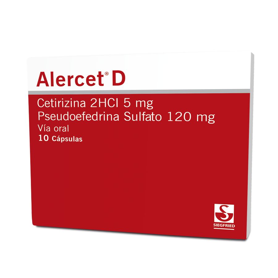 Imagen para  ALERCET 120 mg x 5 mg x 10 D Cápsulas                                                                                          de Pharmacys