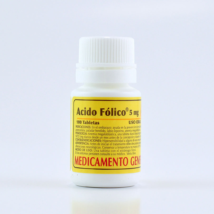 Imagen de  ACIDO FOLICO 5 mg Tableta x 100