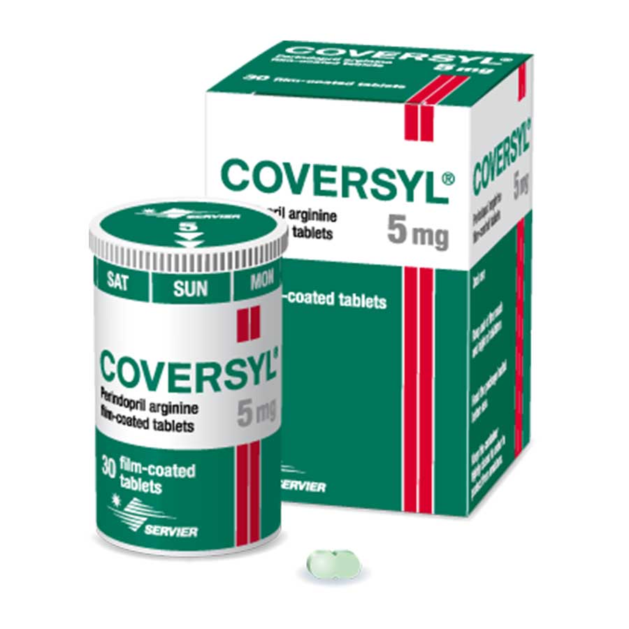 Imagen para  COVERSYL 5 mg QUIFATEX x 30 Comprimidos Recubiertos                                                                             de Pharmacys