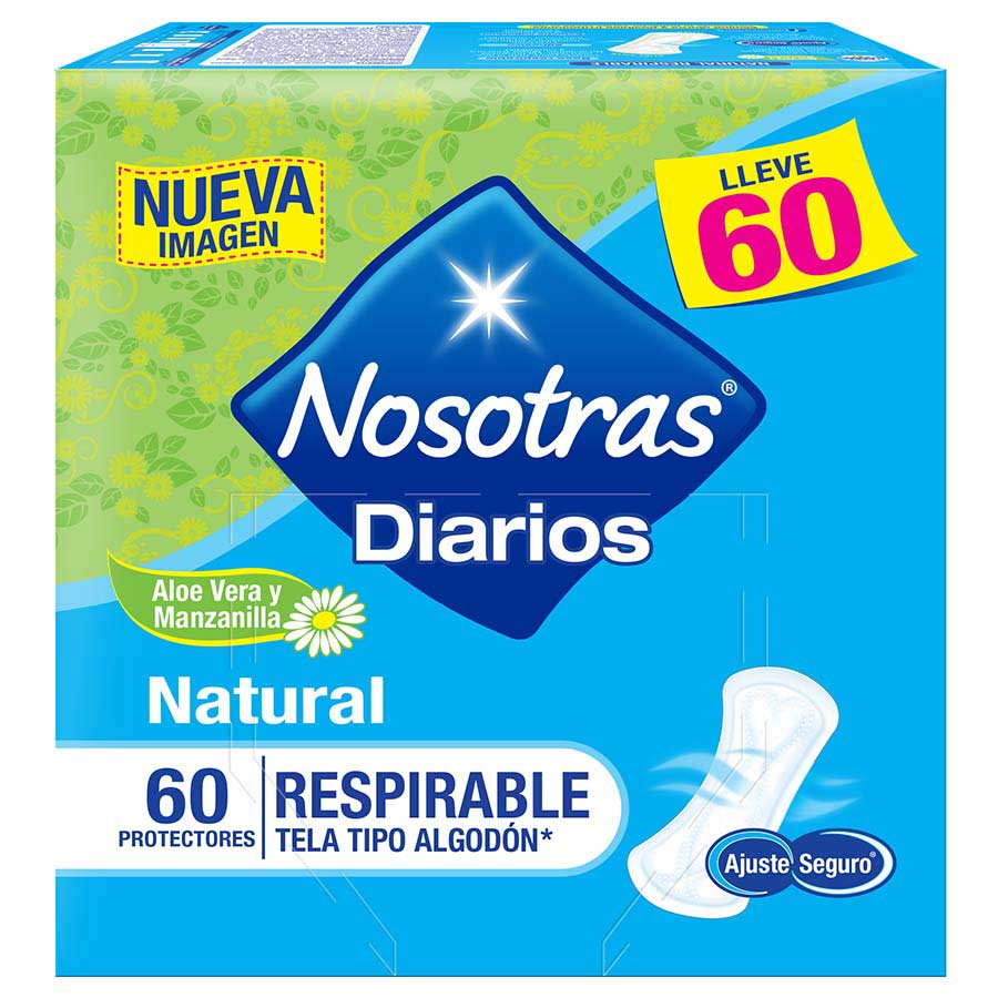 Imagen de  Protectores Diarios NOSOTRAS Natural Respirables 73130 x 60 unds