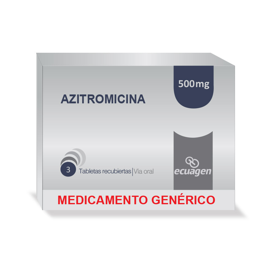Imagen para  AZITROMICINA 500 mg ECUAGEN x 3 Tableta                                                                                         de Pharmacys