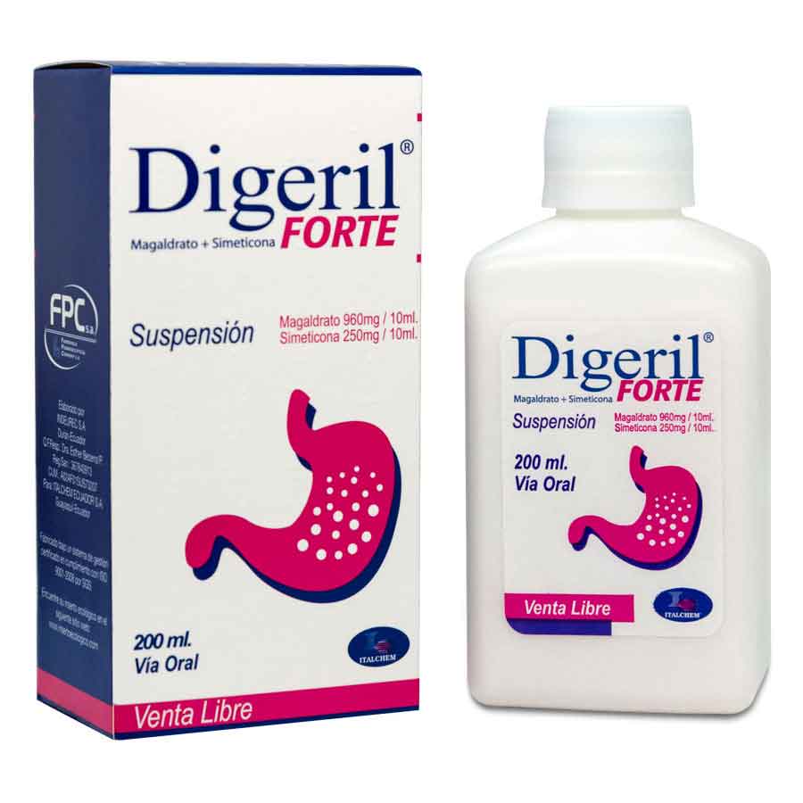 Imagen de  DIGERIL Forte Vainilla 960 mg x 250 mg Suspensión 200 ml