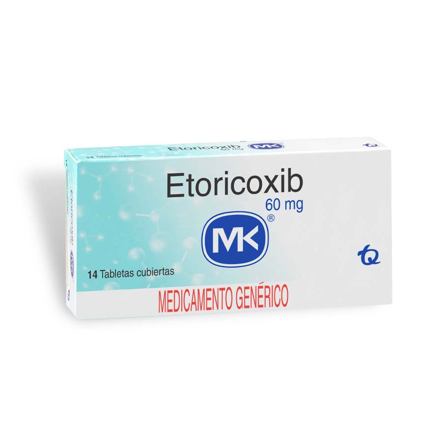 Imagen para  ETORICOXIB 60 mg TECNOQUIMICAS x 14 Tabletas Cubiertas                                                                          de Pharmacys