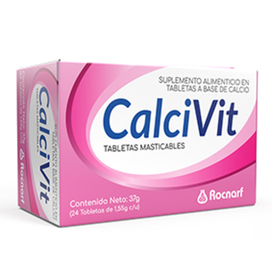 Imagen de Calcivit fresa 500 mg tableta masticable x 24