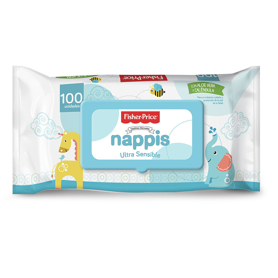 Imagen de Toallita húmeda nappis ultra sensible 100 unidades