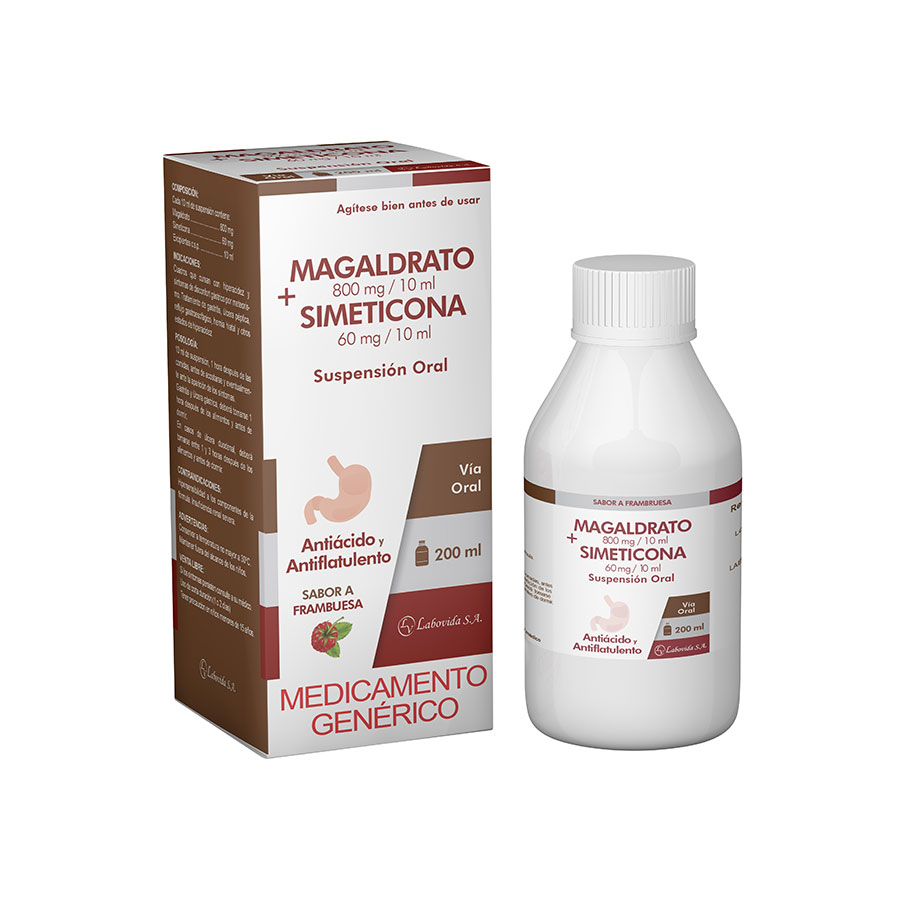 Imagen de  MAGALDRATO+SIMETICONA 800 mg x 60 mg LABOVIDA Suspensión