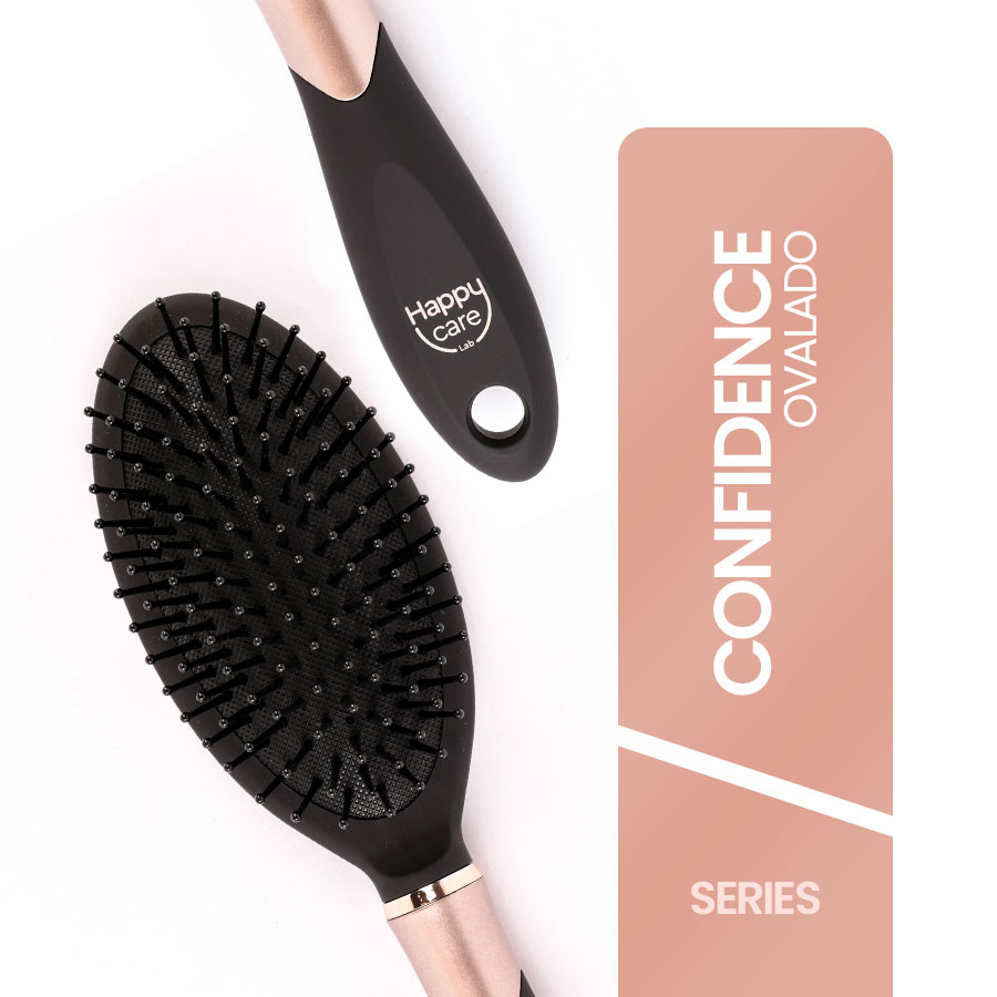 Imagen para Cepillo Happy Care Ovalado conf. n/oro rosa de Pharmacys