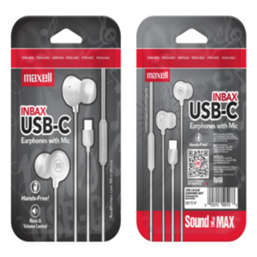 Imagen para Audifono Maxell inbax usb-c blanco de Pharmacys