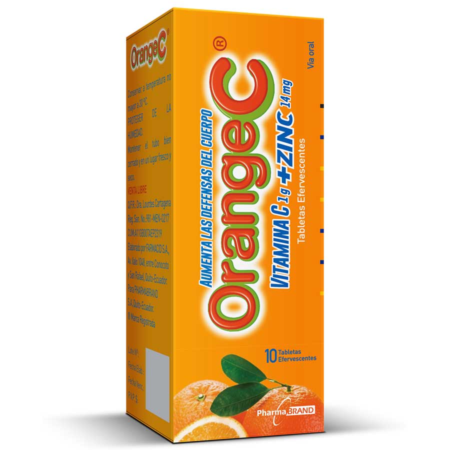 Imagen de Orange c +zinc 1 gr polvo efervescente tubo x 10 tabletas