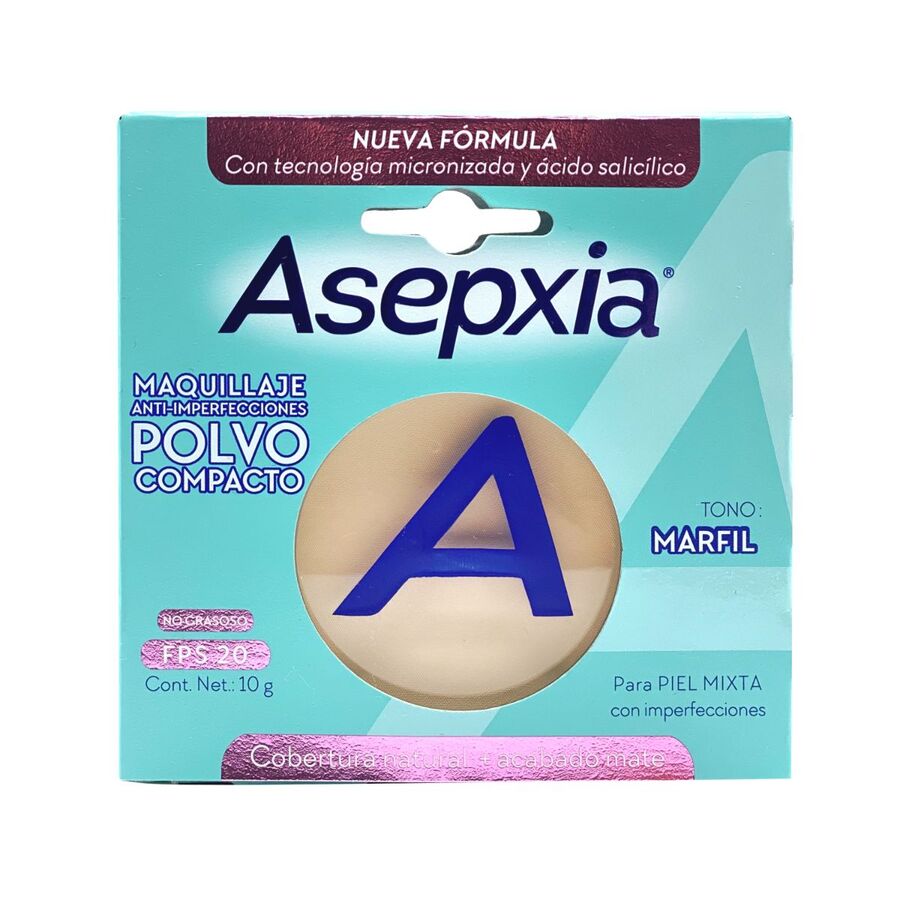 Imagen de Polvo compacto asepxia bb anti-imperfecciones fps 15 claro mate 10 g