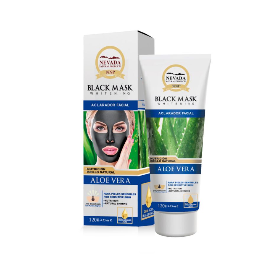 Imagen de Mascarilla facial nevada natural products negra aloe vera 120 g