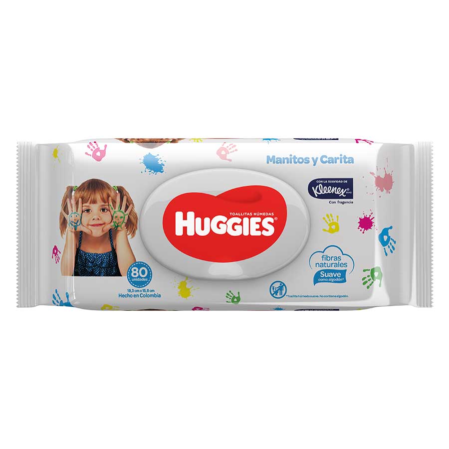Imagen de Toallita húmeda huggies simply clean mano y cara 80 unidades