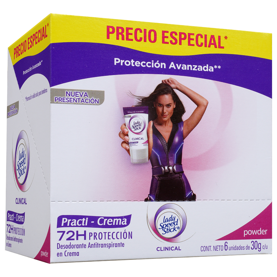 Imagen de  Desodorante Femenino LADY SPEED STICK Clinical Complete Protection Crema 101219 6 x 30 g