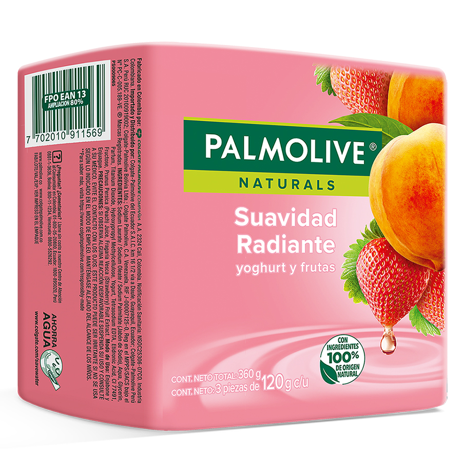 Imagen de Jabón en barra palmolive yoghurt & frutas 3 unidades