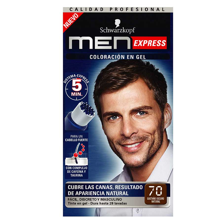 Imagen de Tinte men express gel 70 castaño oscuro natural 40 ml