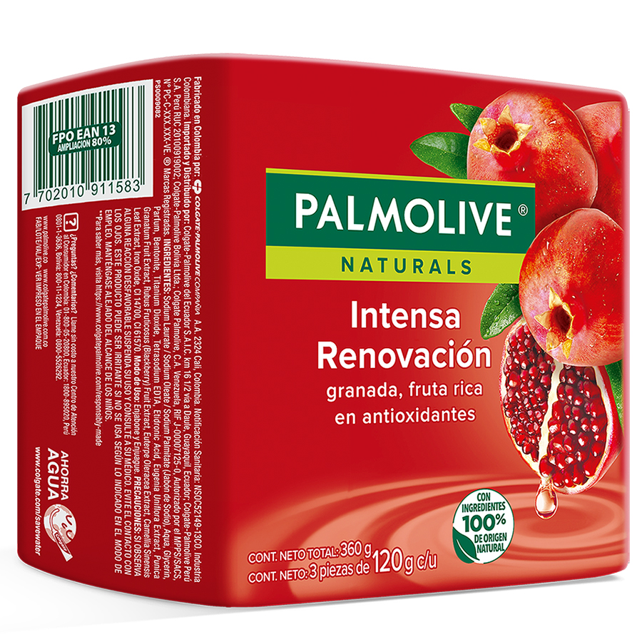 Imagen de Jabón en barra palmolive intensa renovación granada 3 unidades