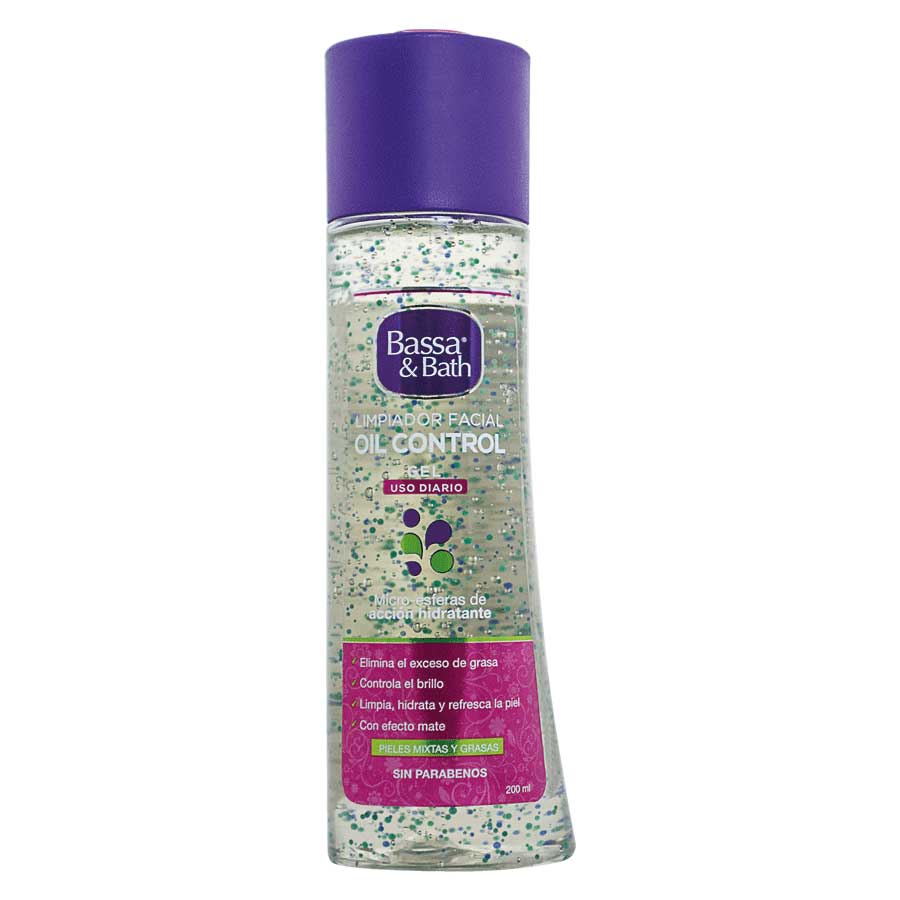 Imagen de Gel limpiador facial bassa & bath oil control en aceite 200 ml
