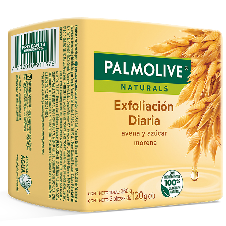 Imagen de Jabón en barra palmolive avena & azúcar morena 3 unidades