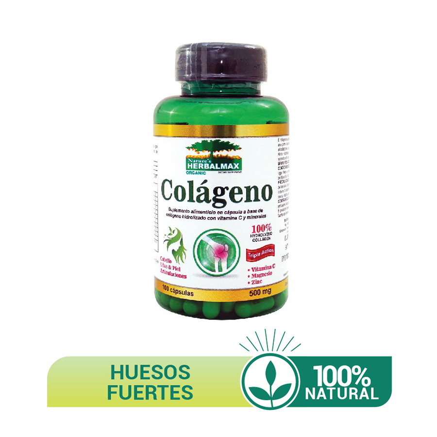 Imagen de  HERBALMAX COLLAGEN CAPSULAS 500 mg ENVASE X 100 |Línea de Producto: Naturales 500mg x 100