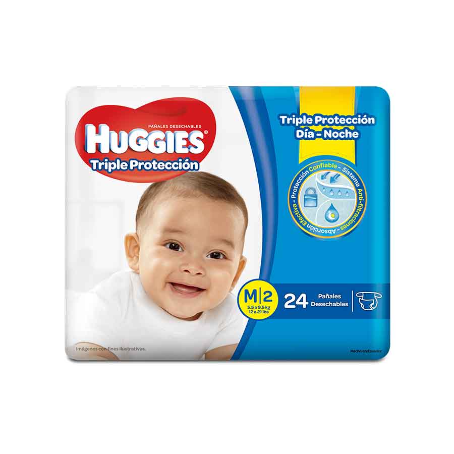 Imagen de Pañal huggies triple protección día/noche medium 24 unidades
