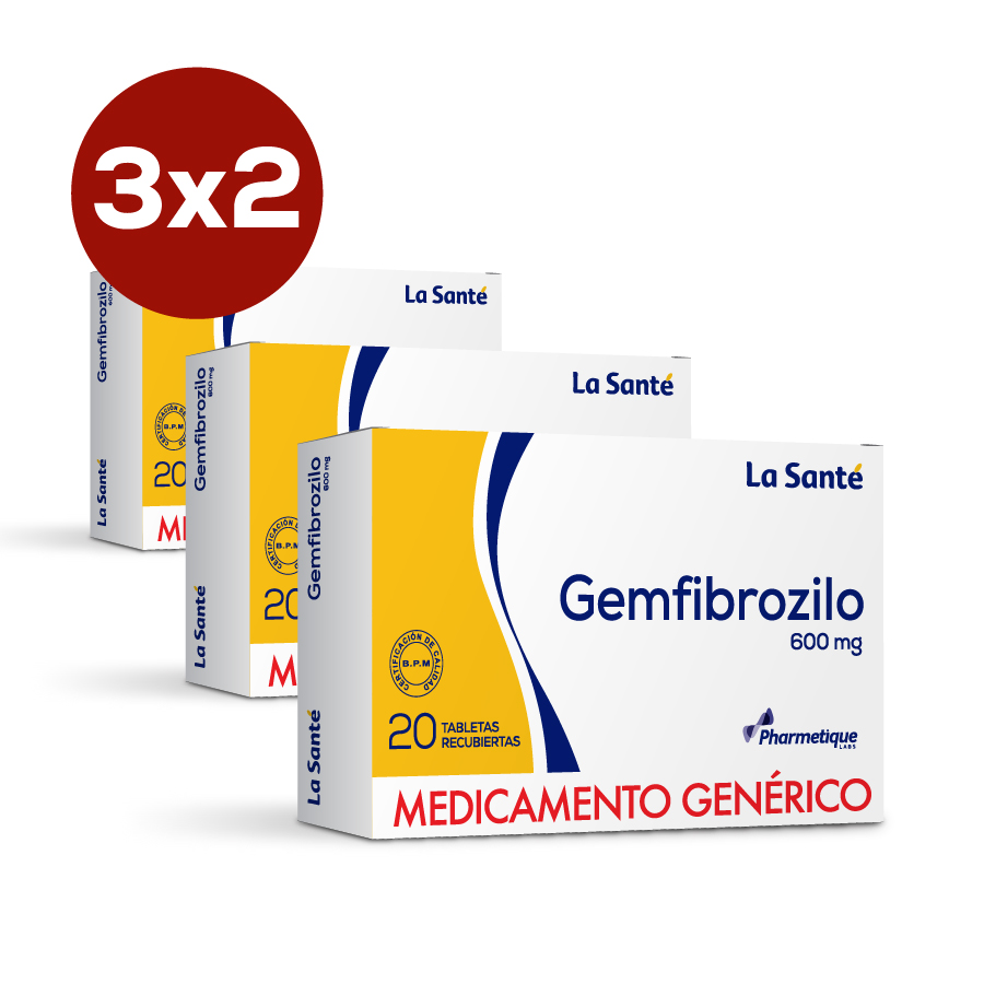 Imagen de  GEMFIBROZILO 600mg P2ll3 Lst Tableta