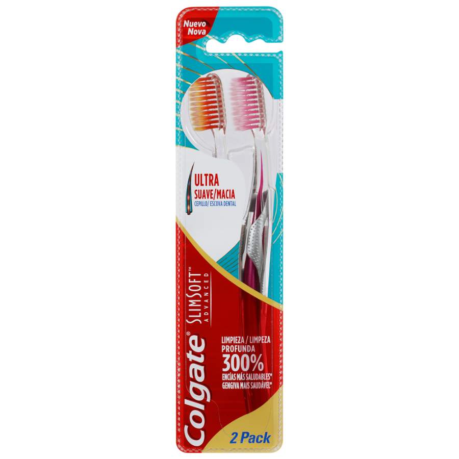 Imagen de Cepillo dental colgate slimsoft advanced 2 unidades