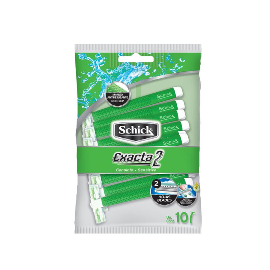 Imagen de Afeitadora desechable schick exacta ii piel sensible 10 unidades