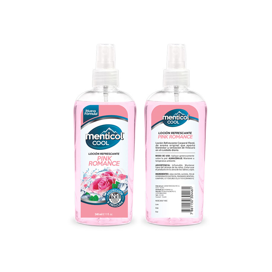Imagen de Loción refrescante menticol cool pink romance 240 ml