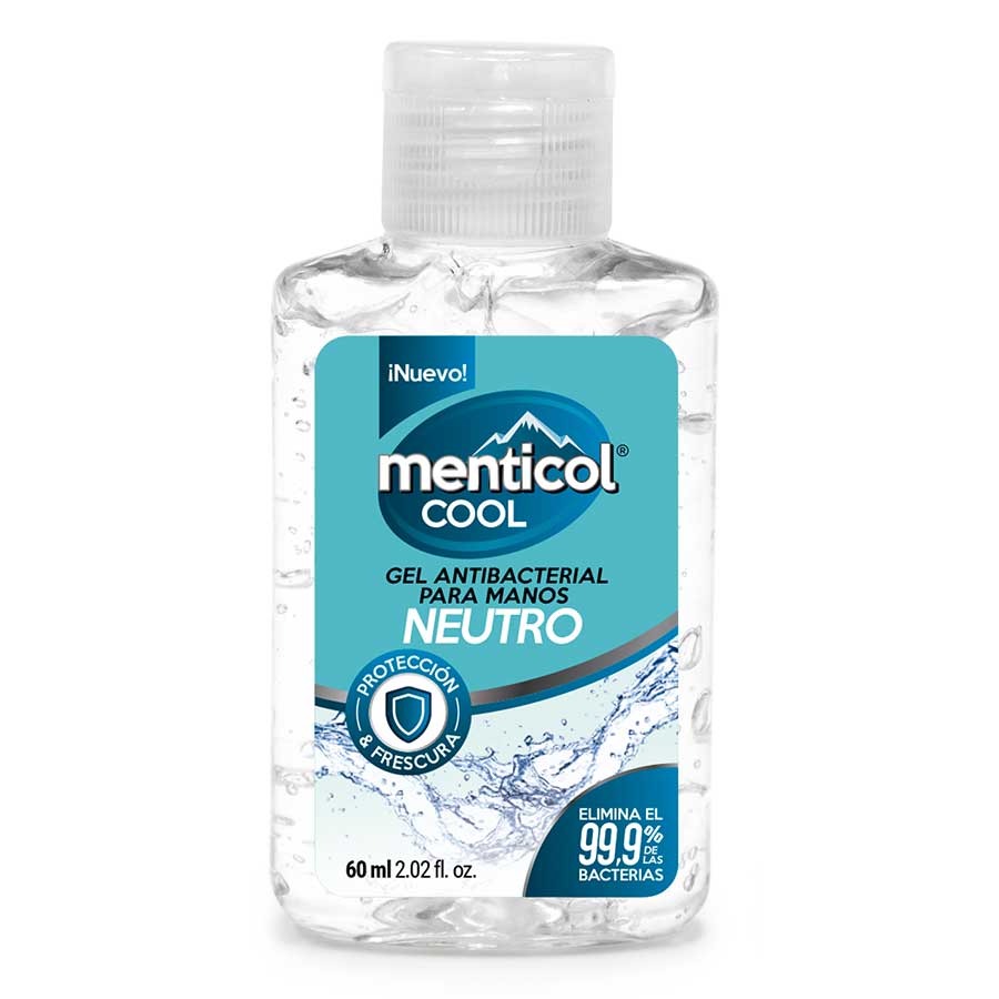 Imagen de Desinfectante de manos menticol cool antibacterial neutro gel 60 ml