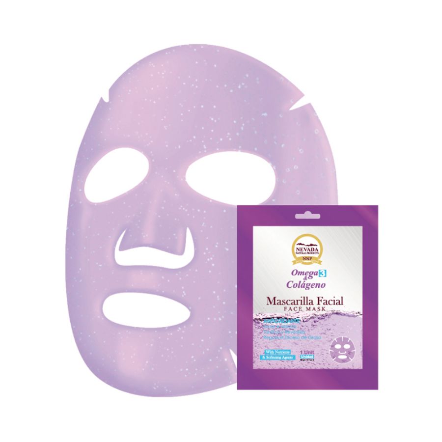 Imagen de Mascarilla facial nevada natural products colágeno omega 3 60 g