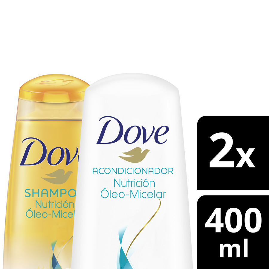 Imagen de Dove nutrición óleo micelar shampoo + acondicionador 400 ml