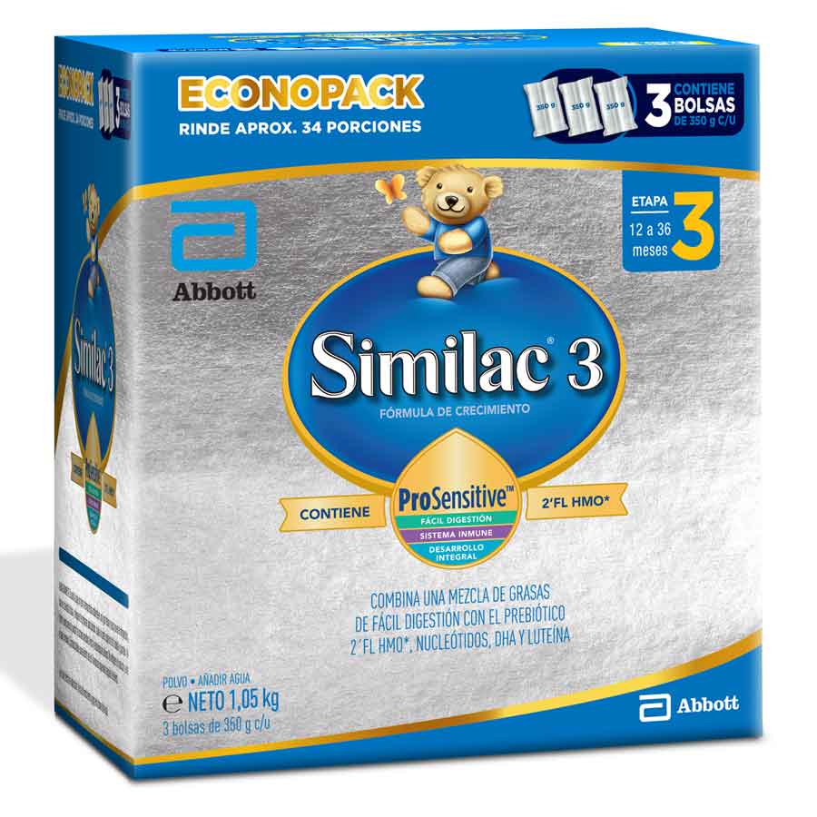 Imagen de Fórmula infantil similac pro sensitive 3 e pack  en polvo 1.05 kg