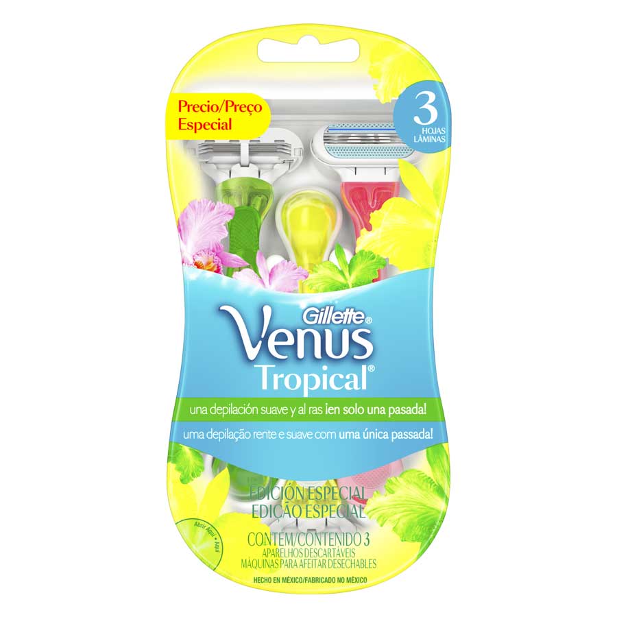 Imagen de Afeitadora desechable gillette venus 3 tropical 3 unidades