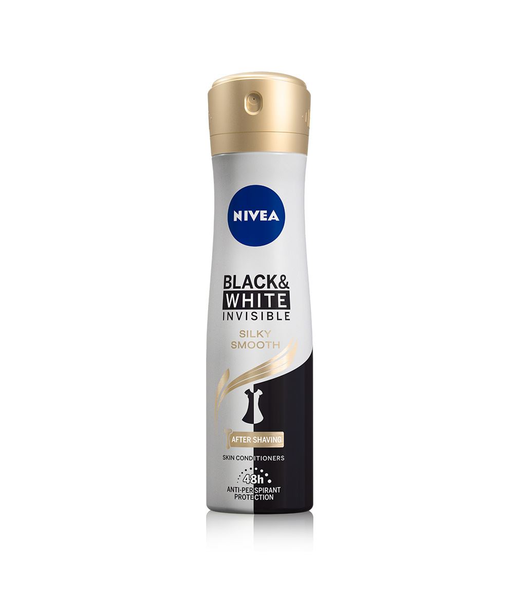 Imagen de Desodorante femenino nivea invisible black & white satín aerosol 150 ml