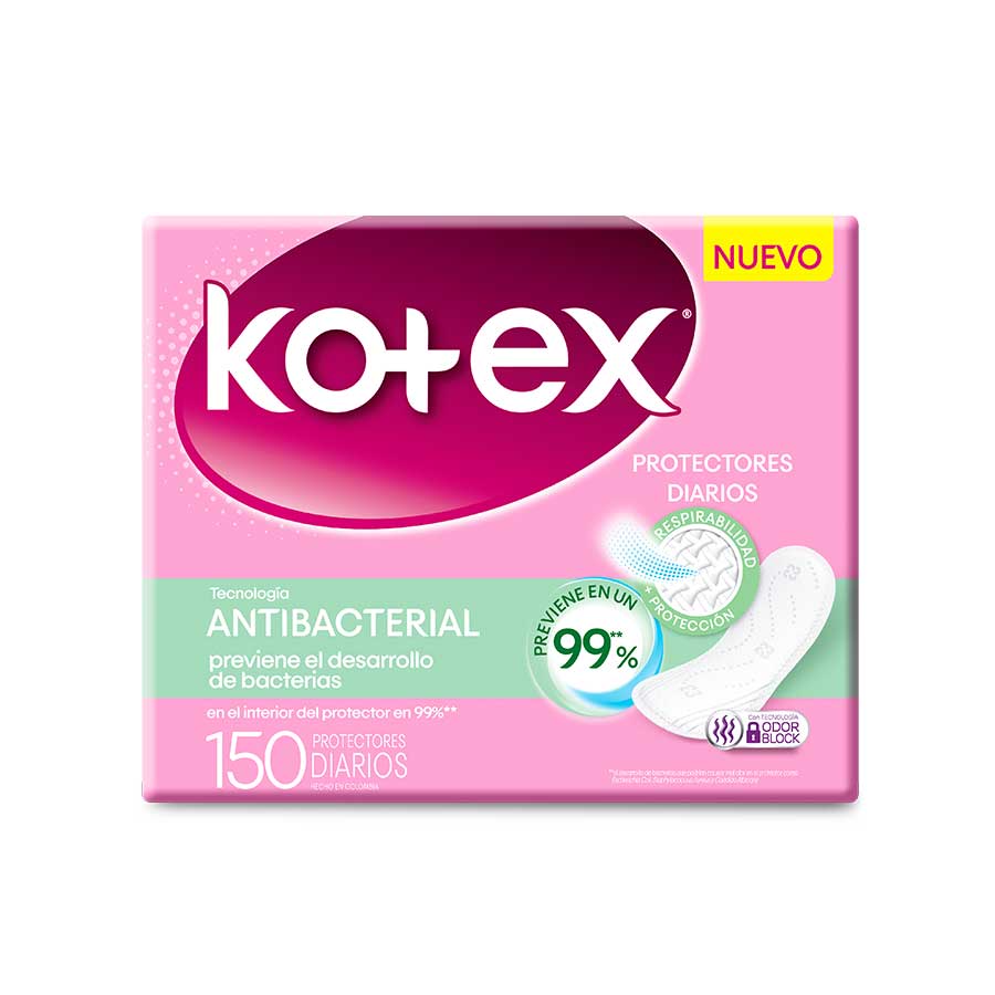 Imagen de Protectores diarios kotex antibacterial 150 unidades