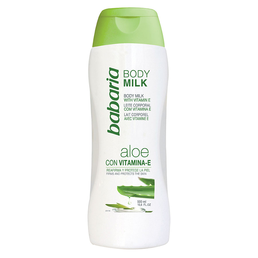 Imagen de Crema hidratante babaria body milk aloe vera y vitamina e 500 ml
