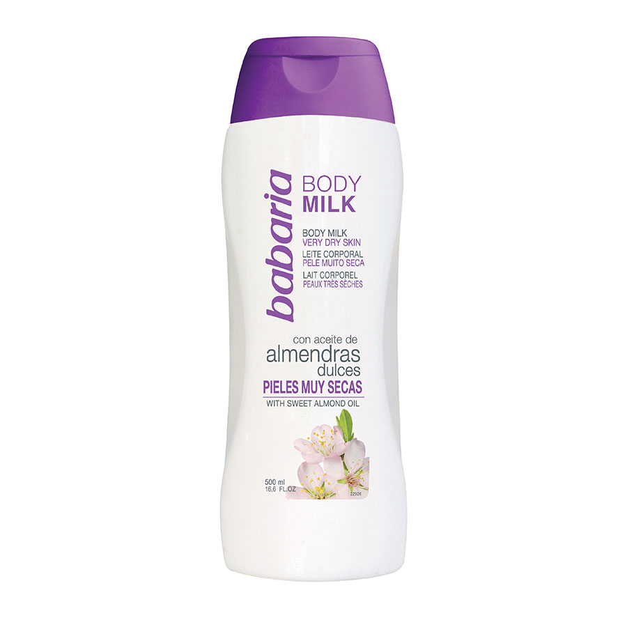 Imagen de Crema hidratante babaria body milk almendras 500 ml