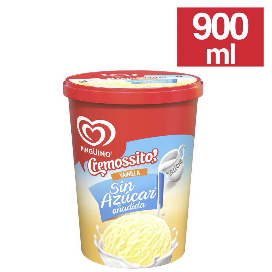 Imagen de Helado pingüino cremosito vainilla sin azúcar 900 ml