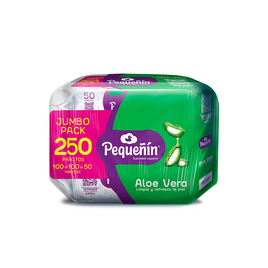 Imagen de Toallita húmeda pequeñin aloe 250 unidades