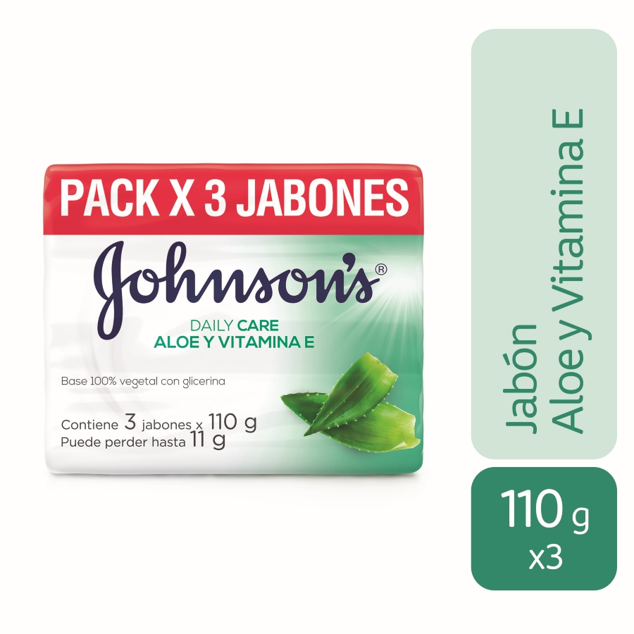Imagen de  Jabón JOHNSON&JOHNSON Aloe Vera y Vitamina E 104511 3 unidades