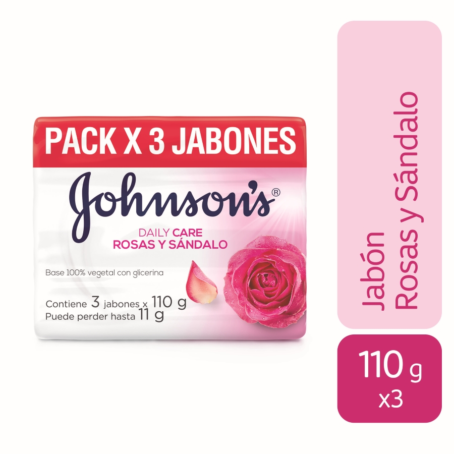Imagen de Jabón johnson&johnson daily care rosas & sándalo 330 gr