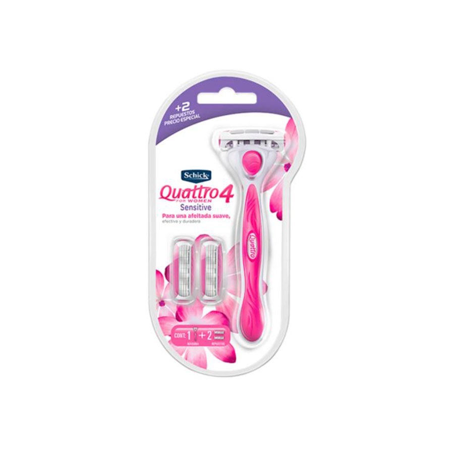 Imagen de  Afeitadora SCHICK Quattro Sensitive Woman + 2 repuestos 104563