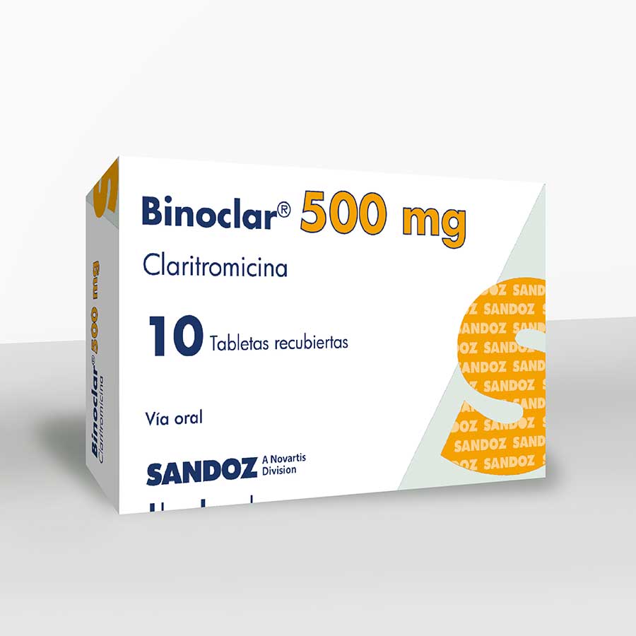 Imagen para  BINOCLAR 500 mg NOVARTIS x 10 Tableta                                                                                           de Pharmacys