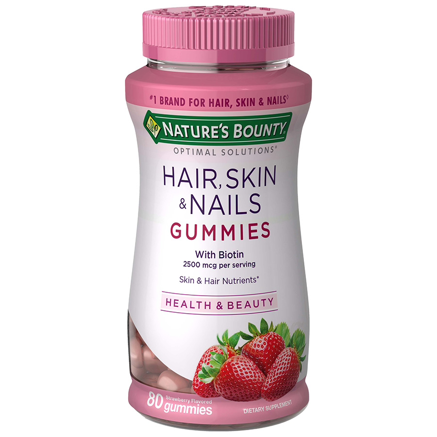 Imagen de Multivitaminico natures bounty hair skin nails gummies optima solutions gomitas x 80