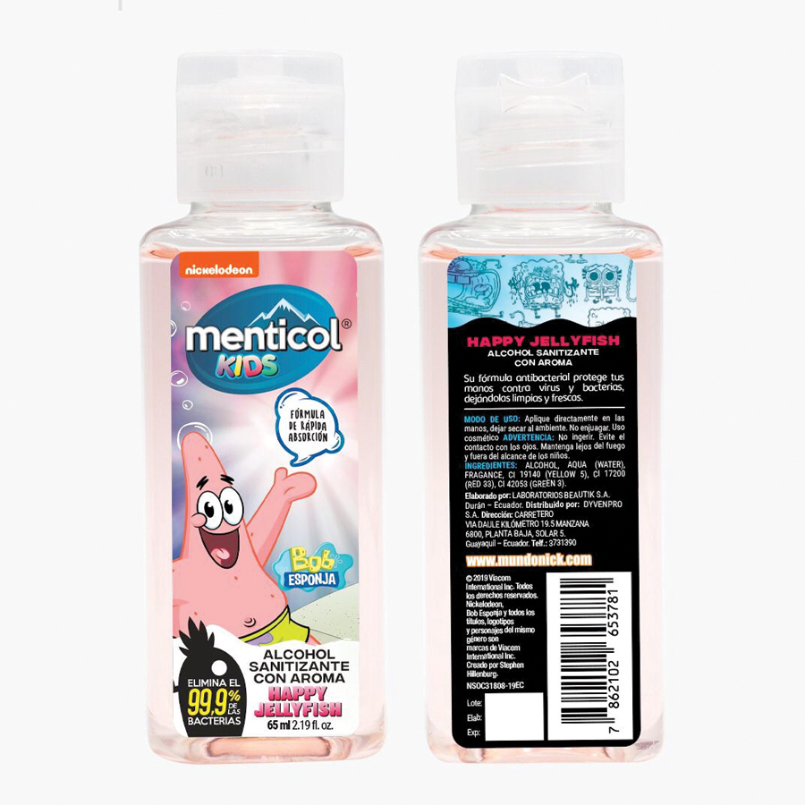 Imagen de Alcohol antiséptico menticol kids jelly fish 65 ml