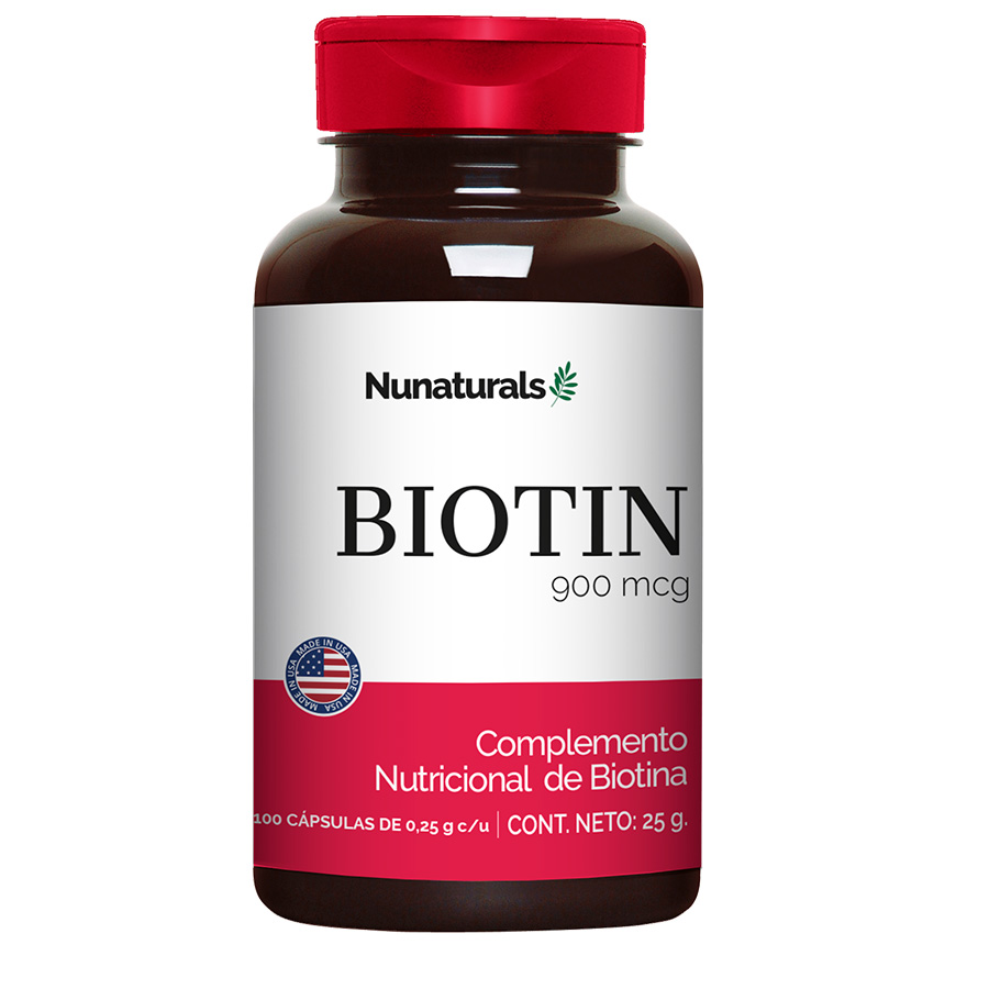 Imagen de Complemento nutricional nunaturals biotin 900mcg cápsulas x 100