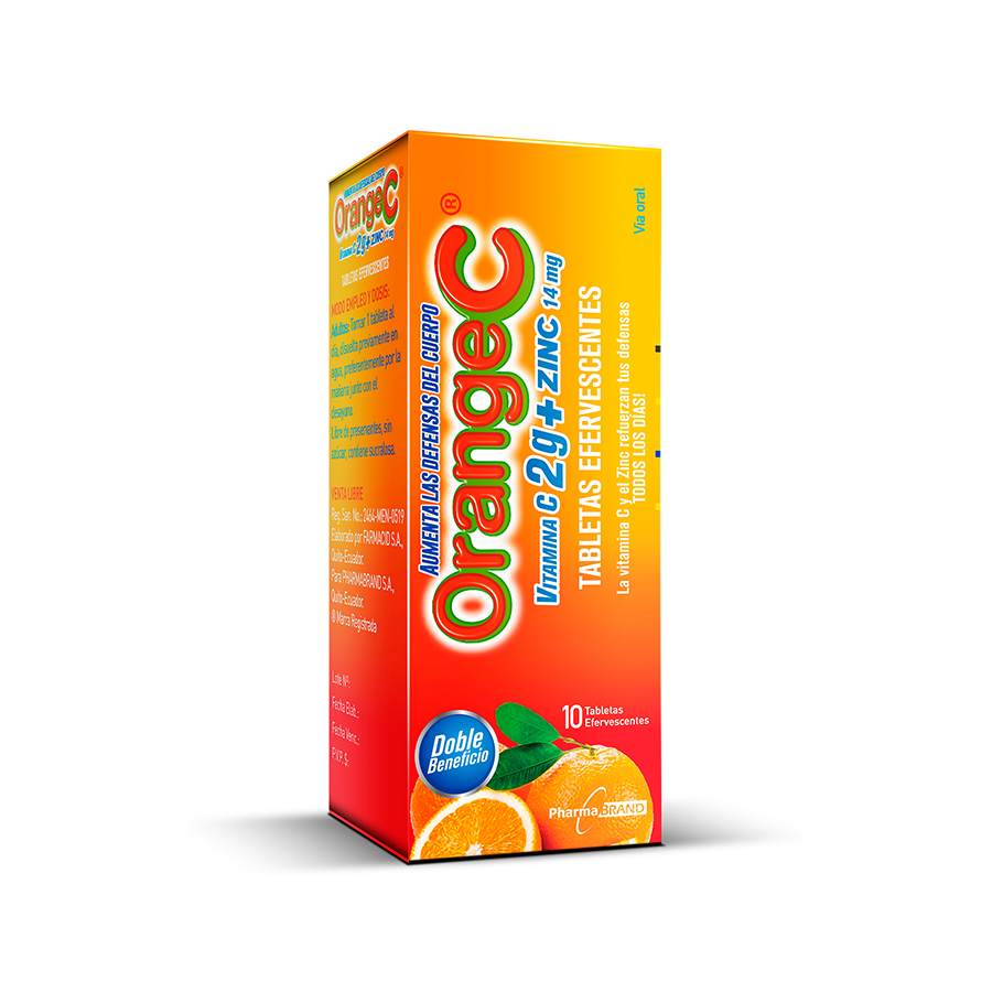 Imagen de  Vitamina C ORANGE C 14mg Tabletas Efervescentes 2grx10