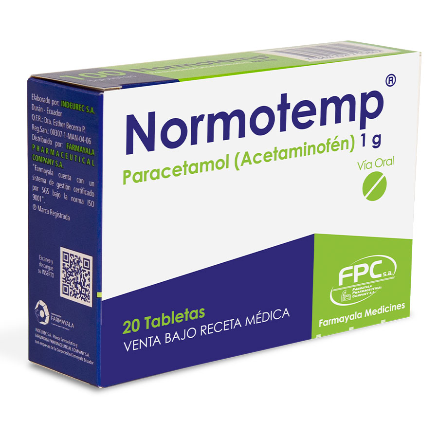 Imagen para  NORMOTEMP 1gr FARMAYALA x 20 Tableta                                                                                            de Pharmacys