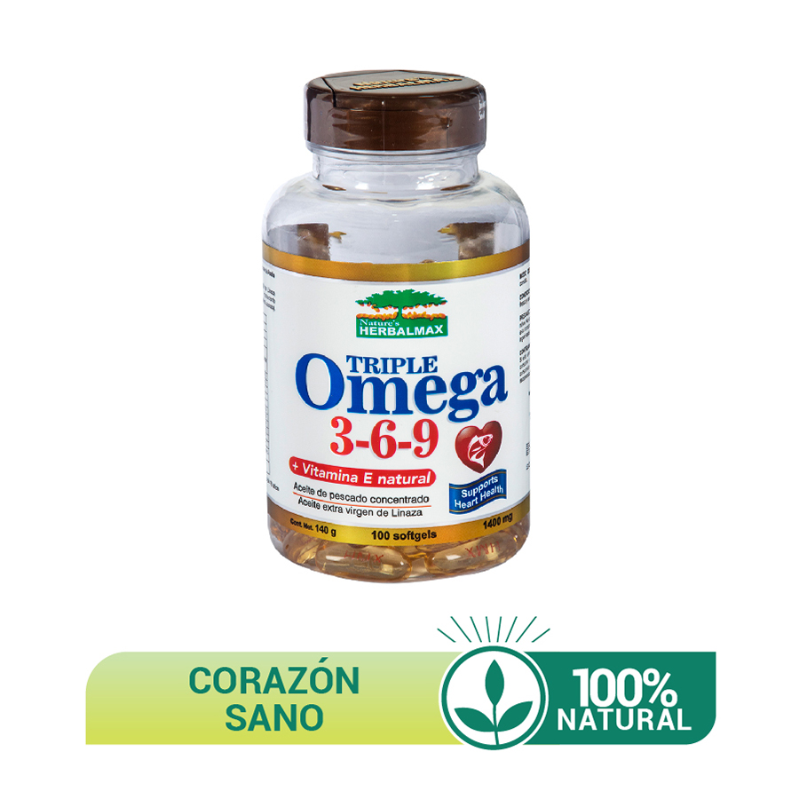 Imagen de  HERBALMAX TRIPLE OMEGA 3-6-9 107187 100 Softgels